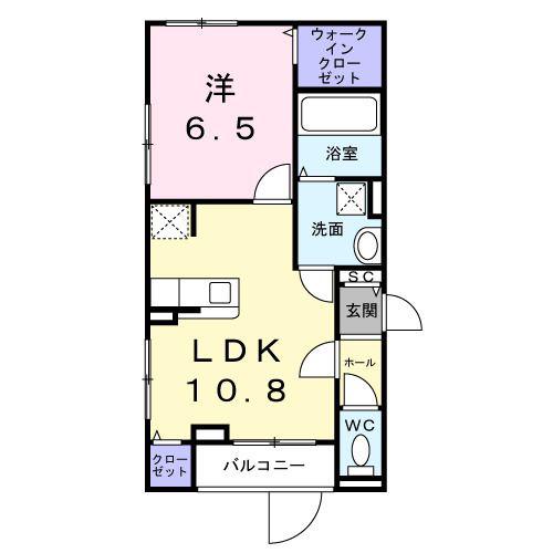 菅原2丁目アパート(1LDK/2階)の間取り写真