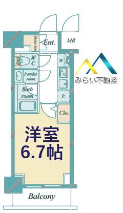 ドゥーエ新横浜(1K/11階)の間取り写真