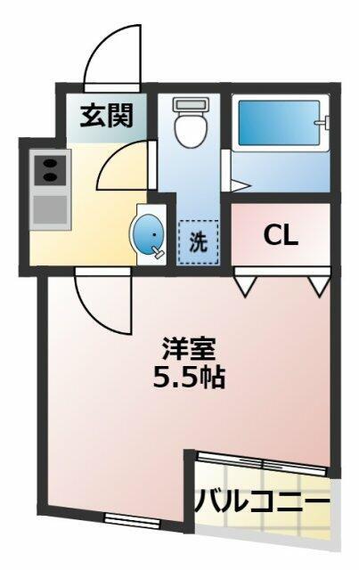 グラード大宮(1K/2階)の間取り写真