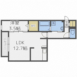 アルバ桜坂(1LDK/3階)の間取り写真