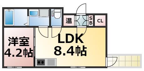 F ASECIA MIRA(1LDK/3階)の間取り写真