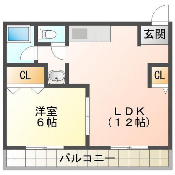 三昌ビル(1LDK/5階)の間取り写真