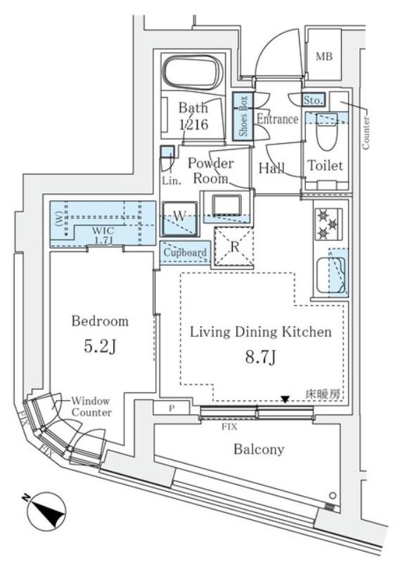 パークコート恵比寿(1LDK/10階)の間取り写真