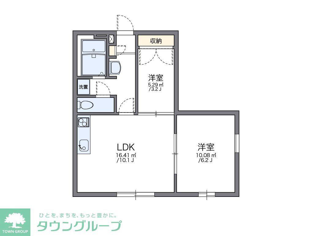 レオパレスぽてとII(1SLDK/1階)の間取り写真