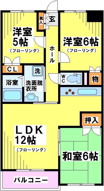 グランシャリオ(3LDK/2階)の間取り写真
