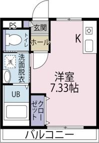 ARISA津田沼(ワンルーム/2階)の間取り写真