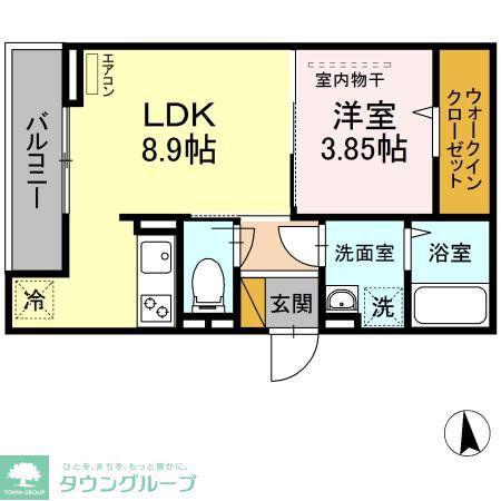 CASA MIA(1LDK/3階)の間取り写真