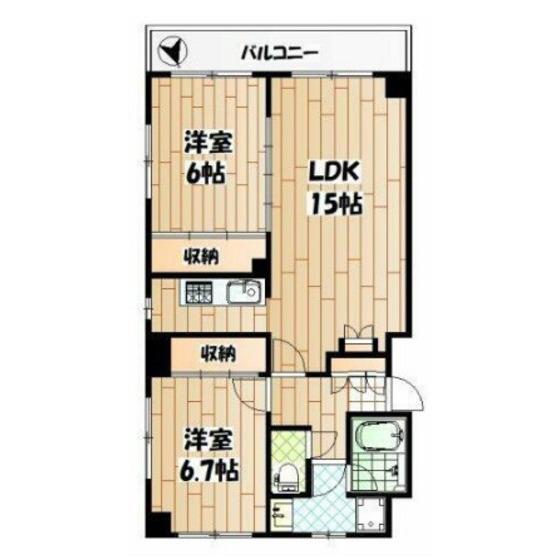 エスポワールIII(2LDK/1階)の間取り写真
