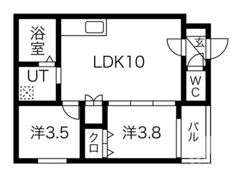 I MAISON RHODON(2LDK/2階)の間取り写真