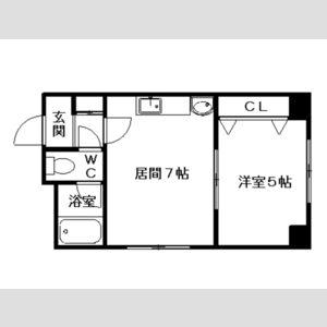 モア南6条(1DK/4階)の間取り写真