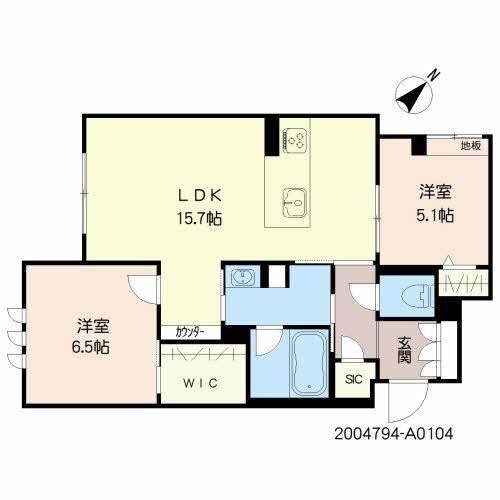 ベレオ青葉(2LDK/1階)の間取り写真