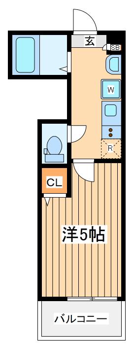 メルディア六角橋1丁目(1K/3階)の間取り写真
