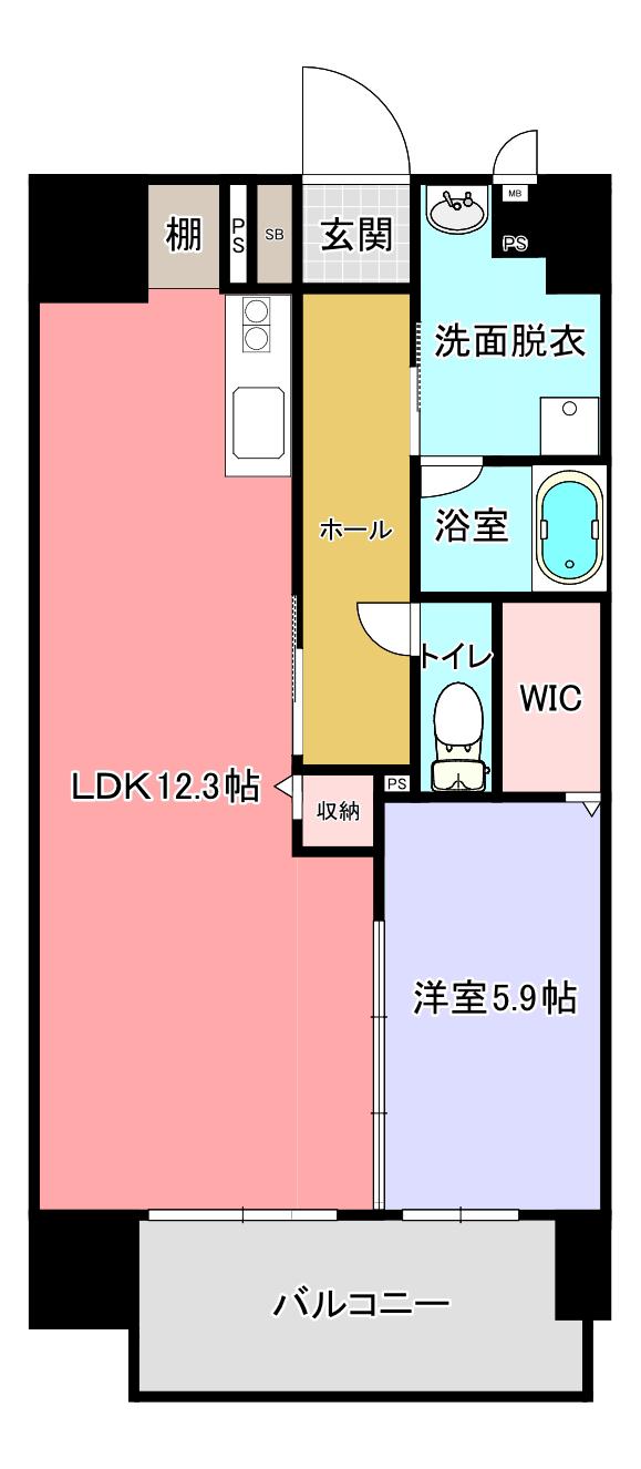 グレイスピア大津5(1LDK/3階)の間取り写真