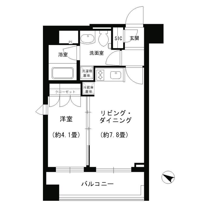 PORTOPARTIREYOKOHAMA(1DK/5階)の間取り写真