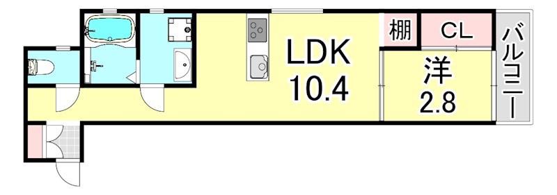 EASE.T4(1LDK/2階)の間取り写真