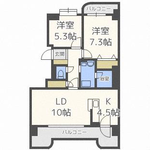 第3エクセルナガタ(2LDK/2階)の間取り写真