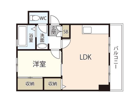 古川ビル(1LDK/2階)の間取り写真