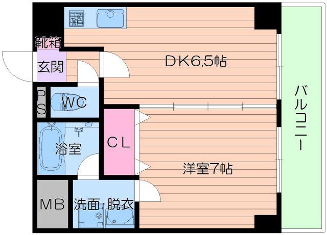 アーバンステージ天王寺東(1DK/6階)の間取り写真