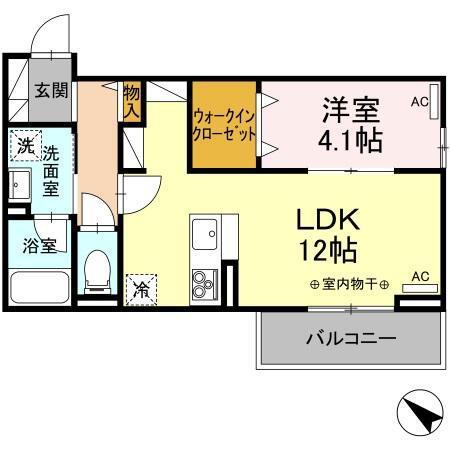 VISTA(1LDK/2階)の間取り写真