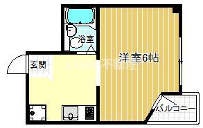 エクセルコート植田(1K/4階)の間取り写真