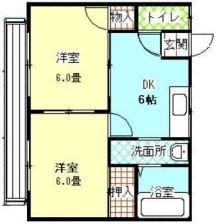 タウニィ(2DK/2階)の間取り写真