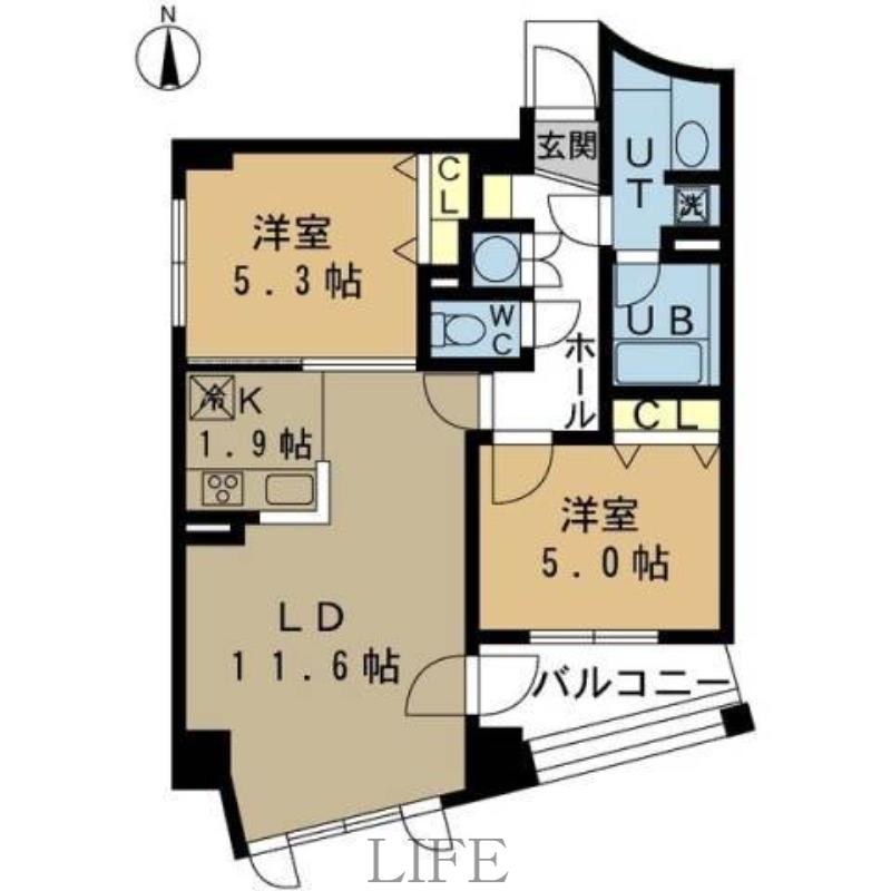 RIOVISTA(2LDK/2階)の間取り写真