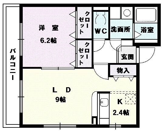 メゾンラフィネIII(1LDK/1階)の間取り写真