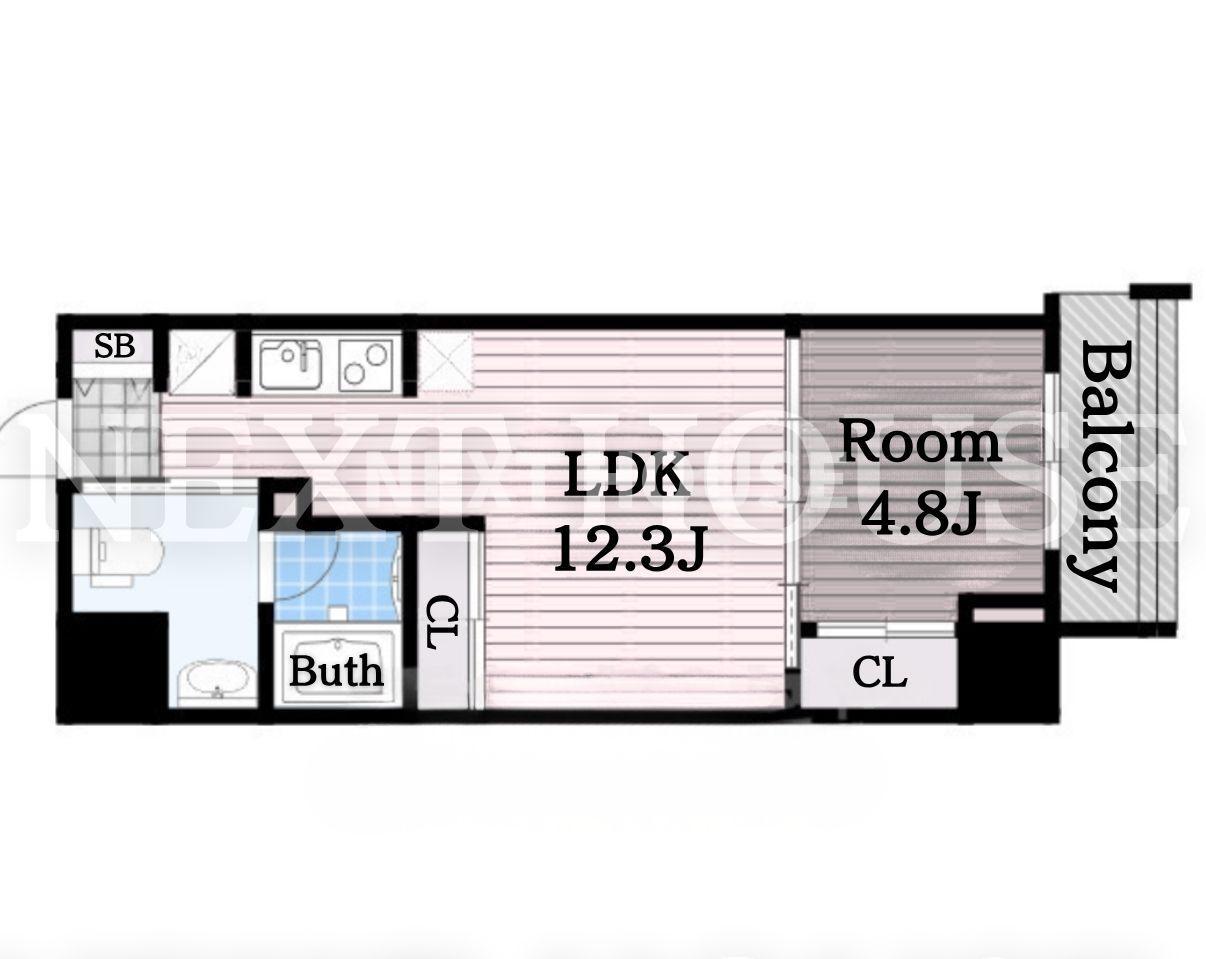URESIDENCE TEMMABASHI(1LDK/2階)の間取り写真