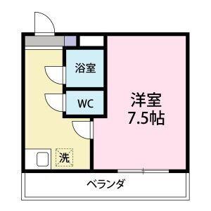 ロイヤルマンション磐田(1K/5階)の間取り写真