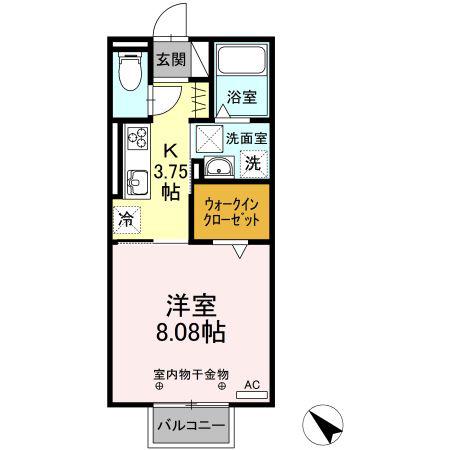 D-ROOM土岐(1K/1階)の間取り写真