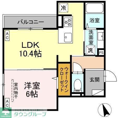 シェーンブルーメ横浜(1LDK/2階)の間取り写真