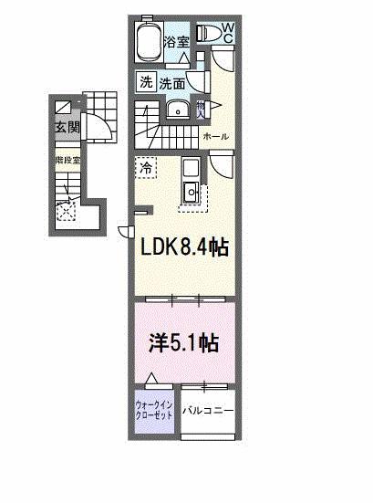 ベル オーブVII(1LDK/2階)の間取り写真