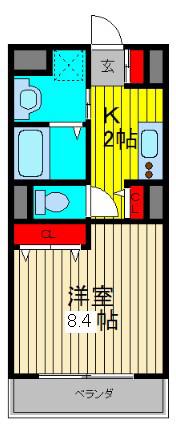ファインハイム元郷(1K/1階)の間取り写真