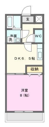 プロスペール半田山(1DK/4階)の間取り写真