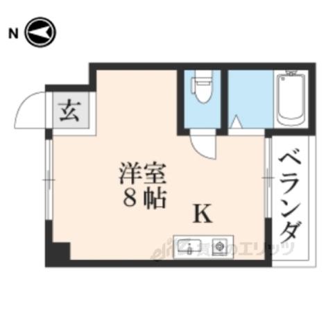 フォレスト鴨戸(1K/1階)の間取り写真