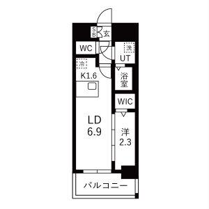 メイクスアート名古屋城西(1LDK/5階)の間取り写真