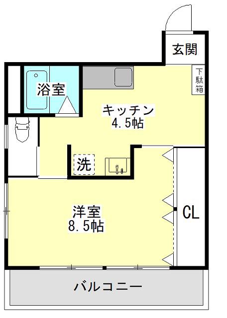 アーバンライフ木崎(1K/2階)の間取り写真