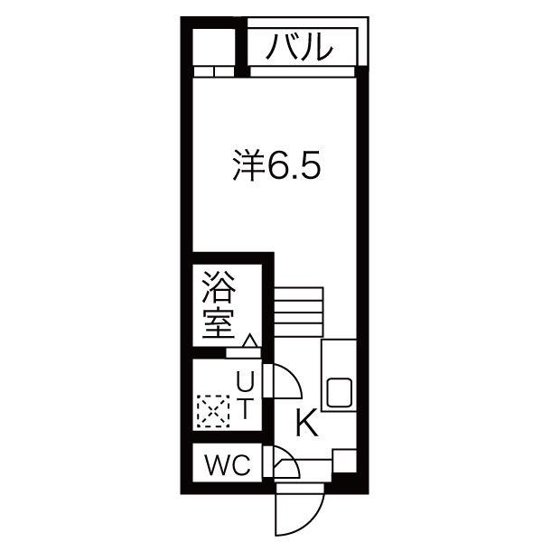 ハーモニーテラス清水III(1K/2階)の間取り写真