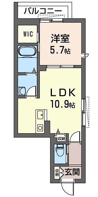 カーサレジオ北千住(1LDK/2階)の間取り写真