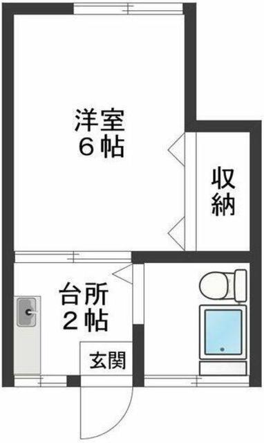 あさば荘(1K/1階)の間取り写真