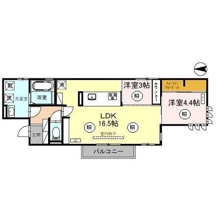 神前ウエストワンズ(2LDK/2階)の間取り写真