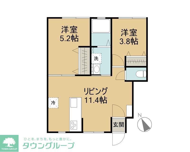 サンライズ柏明原(2LDK/1階)の間取り写真