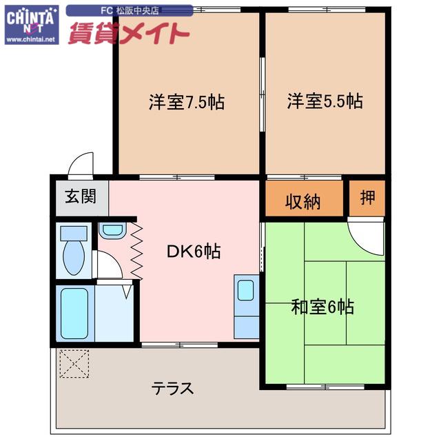 リーベンハイム21(3DK/1階)の間取り写真