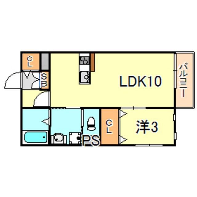 ラフィーネ(1LDK/2階)の間取り写真