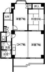 セントラルハイツ(3DK/3階)の間取り写真