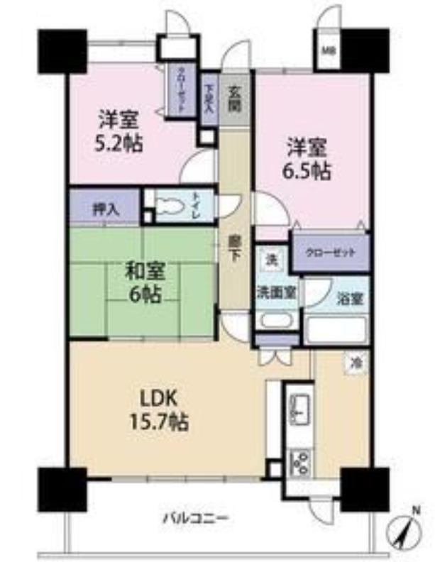 東急ドエル・アルス和泉中央(3LDK/6階)の間取り写真