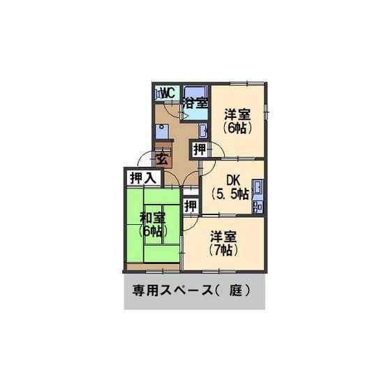 グローリーハイツI(3DK/2階)の間取り写真