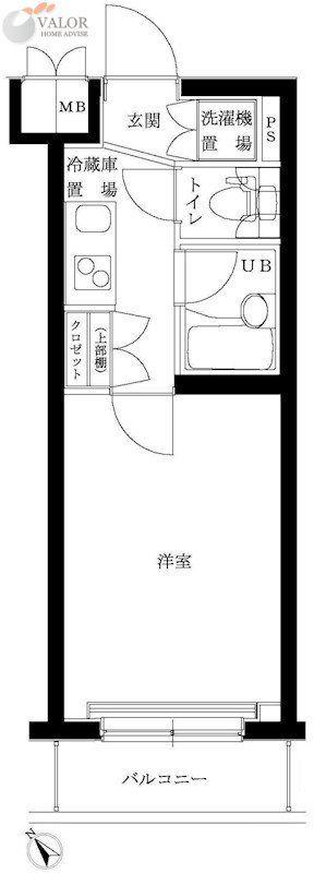ルーブル西馬込参番館(1K/5階)の間取り写真