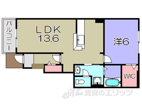 RIRIA VII V(1LDK/1階)の間取り写真