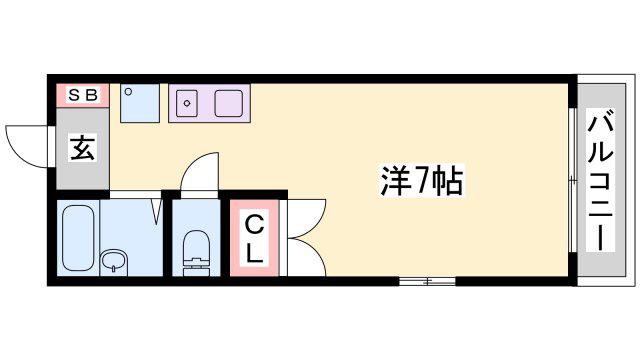 グランサレ(1K/1階)の間取り写真